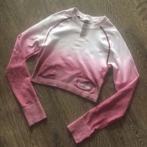 Ombre long sleeve crop top
